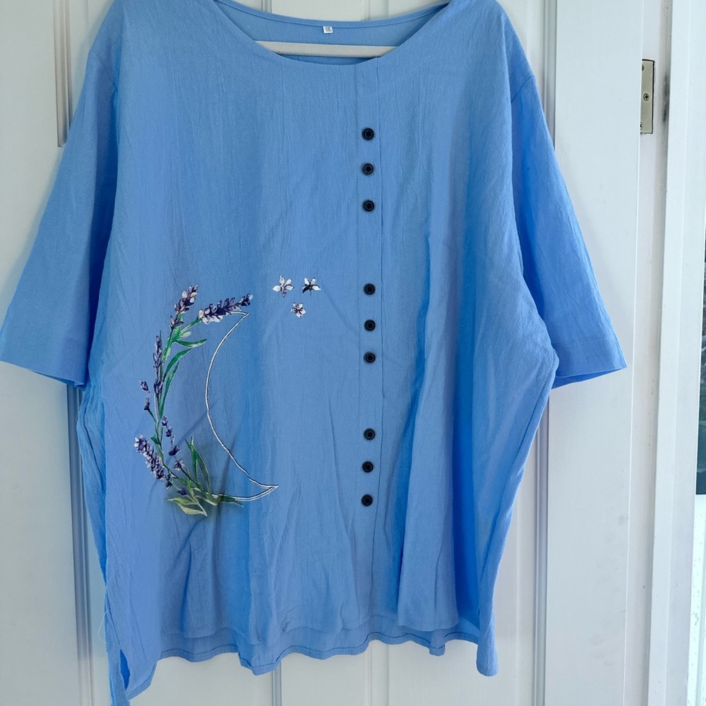 Blue Floral Women's Top